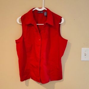 Red sleeveless top, size XL